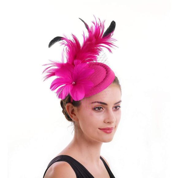 Fascinators Hat Flower Pillbox Feather Mesh Kentucky Derby Tea Party 3969 - Picture 6 of 6